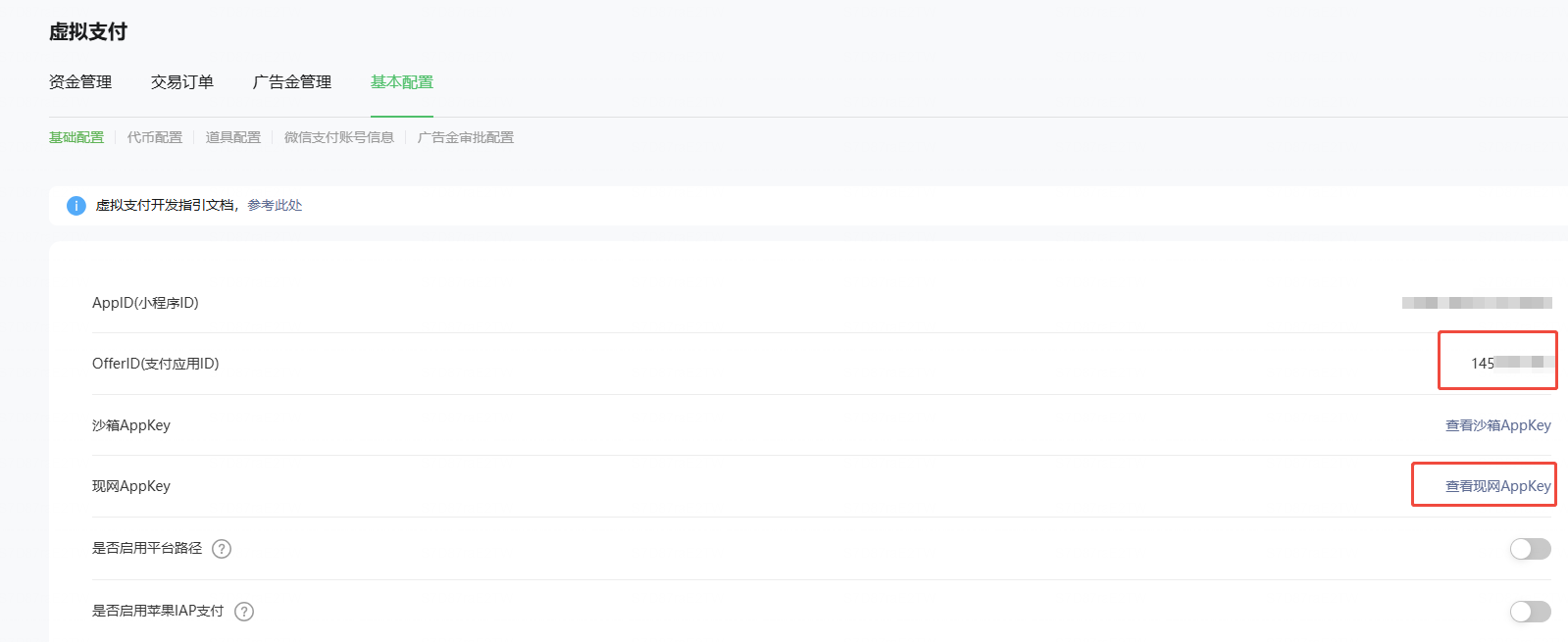 虚拟支付基本设置